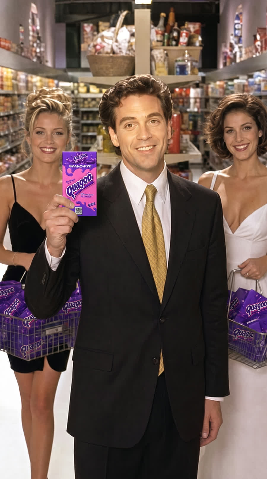 Quagoo spokesman with models